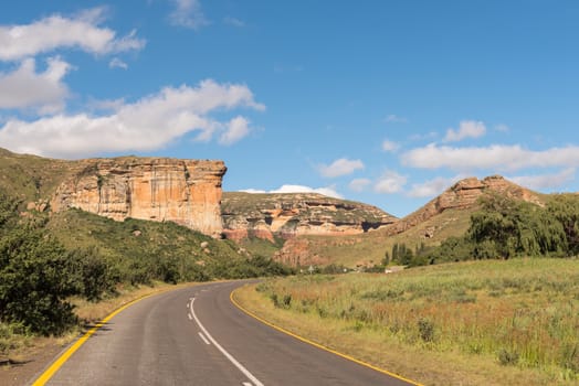 The Brandwag (sentinel) on the left guards the entrance to Golden Gate in the Eastern Free State