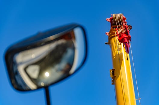 New road-construction equipment outdoors on the exhibition