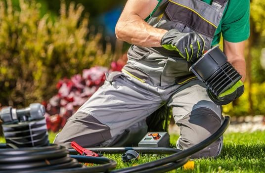 Building Garden Water Supply by Professional Garden Technician.