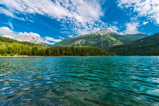 The Blindsee Lake Below the Fernpasses in the Tyrol Region of Austria.