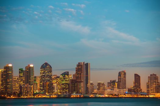 California City of San Diego, United States. Bay and the Skyline. 