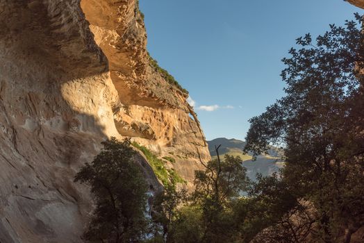 The view from Echo Ravine, a sandstone gorge at Golden Gate in the Free State Province of South Africa