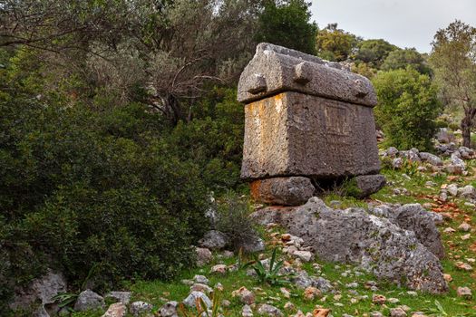 Sarcophagus at the Necropolis of ancient Appolonia.