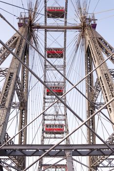 Vienna giant ferris wheel in Prater. Austria, detail