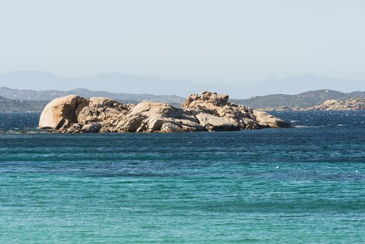 the norht east coastline of sardinia called costa smeralda with blue ocean and beautifull nature