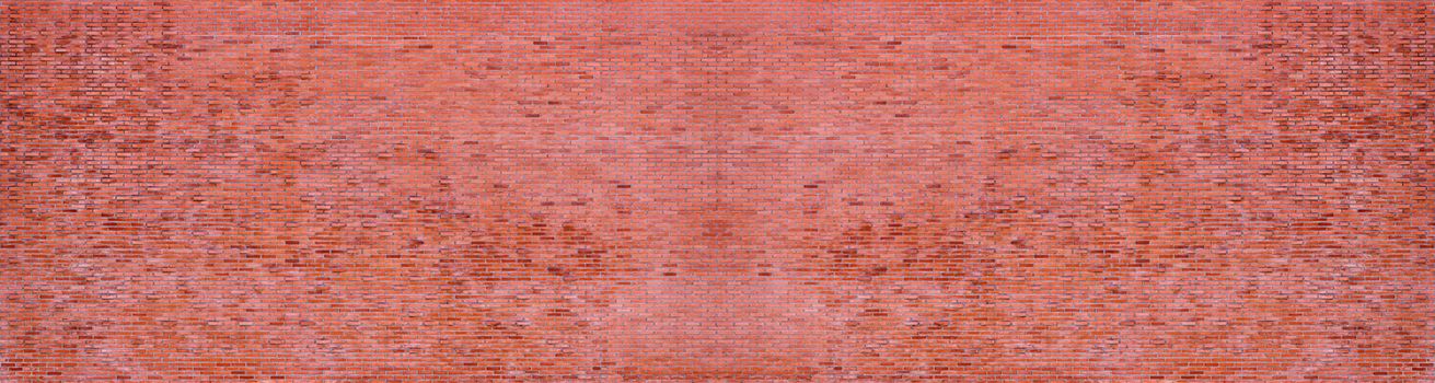 panorama of red brick wall background