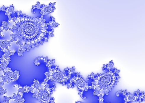 Blue Decorative Fractal Background with Spiral Reliefs - Abstract Image for Your Graphic Design
