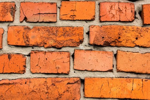 Brick wall, texture, background, summer, village, red brick