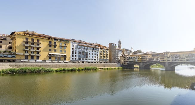 Lungarno by Ponte Vecchio in Florence, Italy