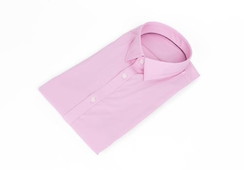 Pink man shirt on white background - New and folded