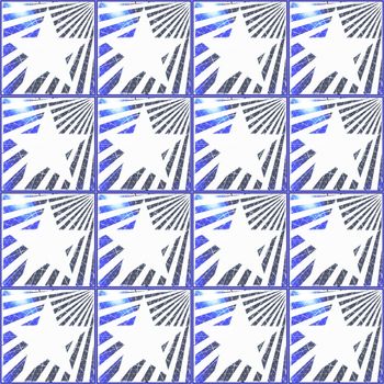 Digital computer graphic - seamless decorative pattern with a stars in a blue colors by Astroniras