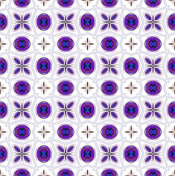 Digital computer graphic - seamless decorative pattern in a blue colors spirals for design.