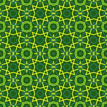 Digital computer graphic - seamless decorative pattern in a green colors spirals for design.