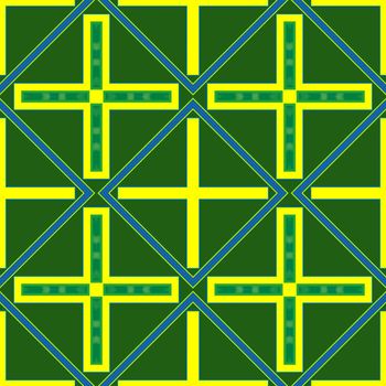 Digital computer graphic - seamless decorative pattern in green colors spirals for design.