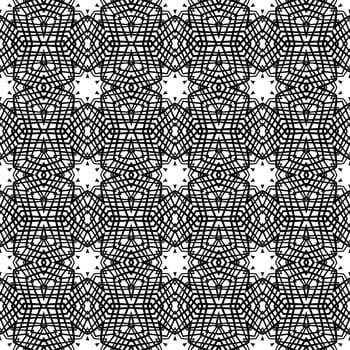 Digital computer graphic - seamless decorative pattern in a black - white colors for design.