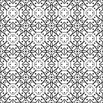 Digital computer graphic - seamless decorative pattern in a black - white colors for design.