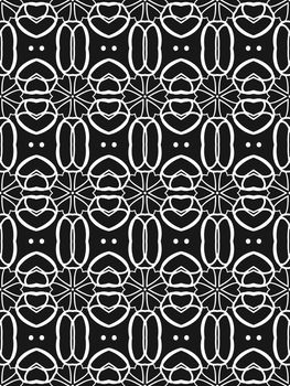 Digital computer graphic - seamless decorative pattern in a black - white colors for design.