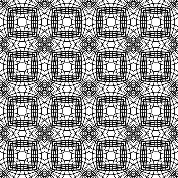 Digital computer graphic - seamless geometric pattern in a black-white colors for design. The Author - Peshkareva Irina