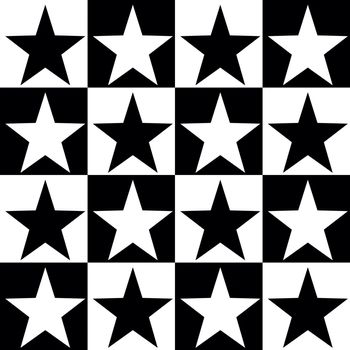 Digital computer graphic - seamless geometric pattern with a stars in a black - white color for design.