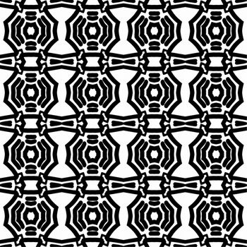 Digital computer graphic - seamless geometric pattern in a black-white colors for design. The Author - Peshkareva Irina