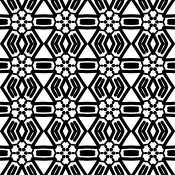 Digital computer graphic - seamless geometric pattern in a black-white colors for design. The Author - Peshkareva Irina