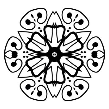 Digital compurer graphic - drcorative outline flower for design. The Author - Peshkareva Irina
