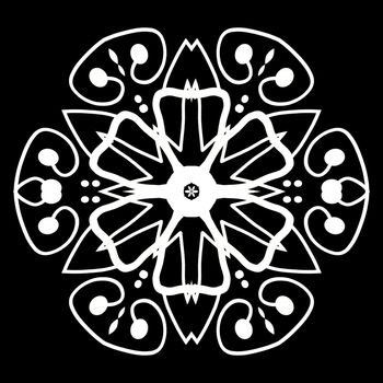 Digital compurer graphic - drcorative outline flower for design. The Author - Peshkareva Irina