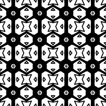 Digital computer graphic - seamless geometric pattern in a black-white colors for design. The Author - Peshkareva Irina