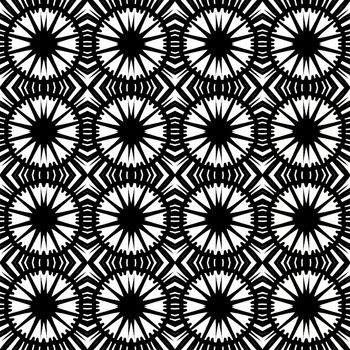 Digital computer graphic - seamless geometric pattern in a black-white colors for design. The Author - Peshkareva Irina