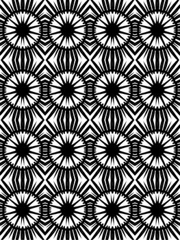 Digital computer graphic - seamless decorative pattern in a black - white colors for design