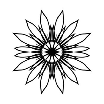 Digital compurer graphic - drcorative outline flower for design. The Author - Peshkareva Irina