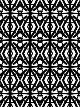 Digital computer graphic - seamless decorative pattern in a black - white colors for design