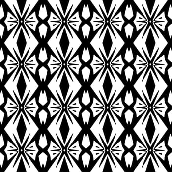 Digital computer graphic - seamless  Astroniras decorative pattern in a black - white colors for design