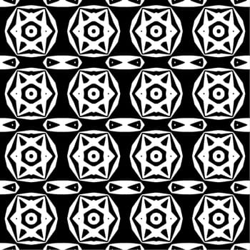 Digital computer graphic - seamless decorative pattern in a black - white colors for design