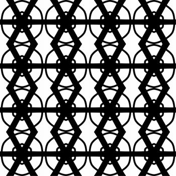 Digital computer graphic - seamless decorative pattern in a black - white colors for design
