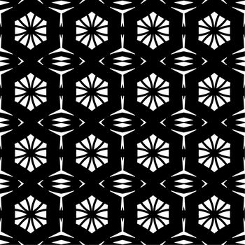 Digital computer graphic - seamless decorative pattern in a black - white colors for design