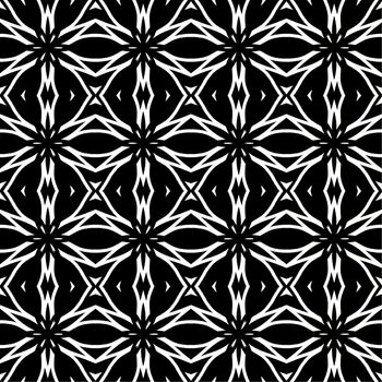 Digital computer graphic - seamless decorative pattern in a black - white colors for design