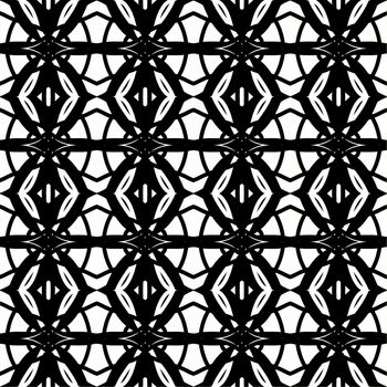 Digital computer graphic - seamless decorative pattern in a black - white colors for design
