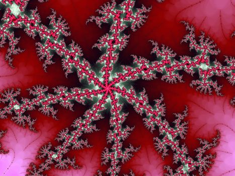 Digital computer graphic - abstract fractal pattern in a red colors.