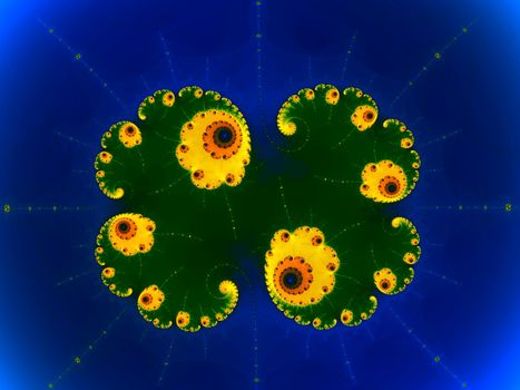 Digital computer graphic - abstract fractal pattern iwith spiral for design.