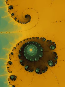 Digital computer graphic - abstract fractal pattern iwith spiral for design.