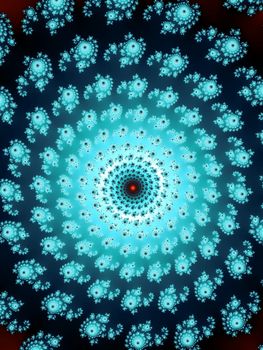 Digital computer graphic - fractal astroniras with a blue spirals for design.