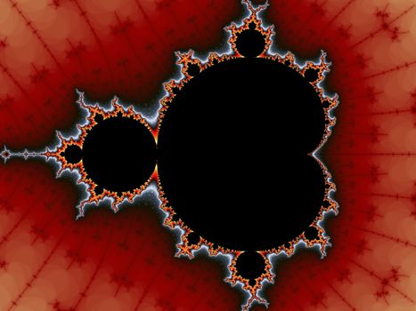 Digital computer graphic - fractal Mandelbrot in a dark colors for design.