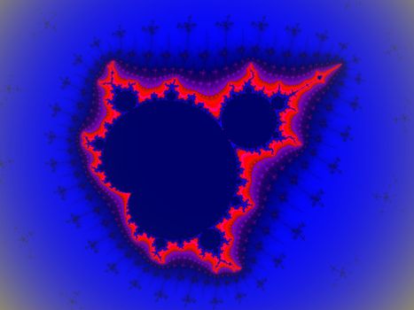 Digital computer graphic - fractal Mandelbrot in a dark colors for design.