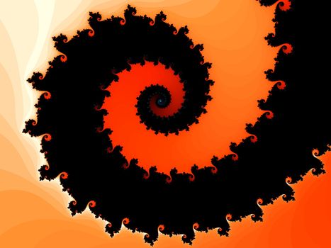 Digital computer graphic - abstract decorative fractal wwith spirals in a bright colors for design.