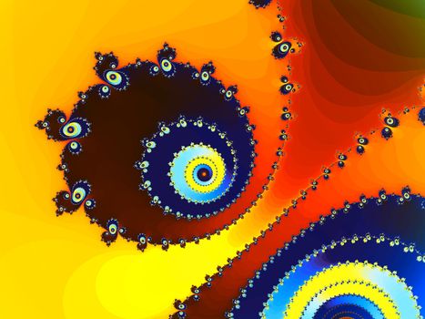 Digital computer graphic - abstract decorative fractal in a bright colors for design.