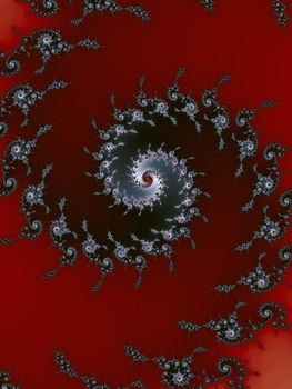 Digital computer graphic - abstract decorative fractal wwith spirals in a bright colors for design.