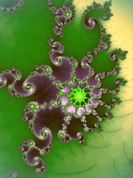 Digital computer graphic - abstract decorative fractal in a bright colors for design.