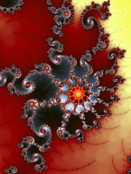 Digital computer graphic - abstract decorative fractal in a bright colors for design.