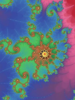 Digital computer graphic - abstract decorative fractal in a bright colors for design.